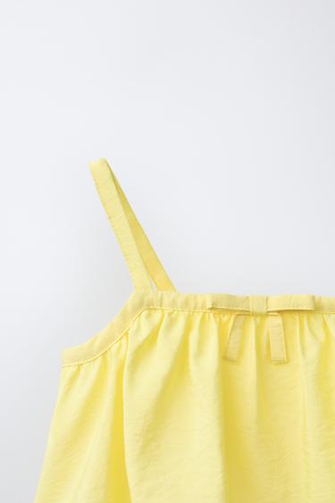 TOP CROPPED TAFFETAS - Jaune de Zara - Image 2