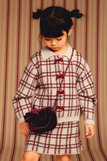 VELVET BOW CROSSBODY BAG - Burgundy Red by Zara