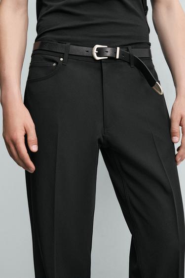 PANTALON FLARE STRUCTURÉ - Noir de Zara - Image 4