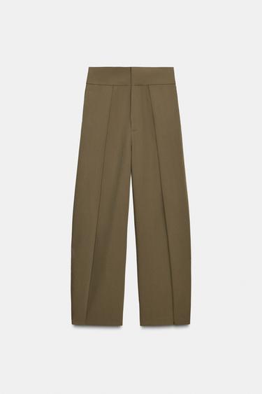 PANTALON BALLOON À PLIS - Kaki de Zara - Image 4