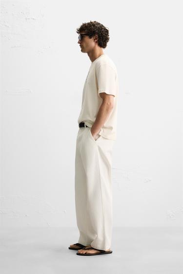 T-SHIRT BRODÉ EN MATIÈRES VARIÉES - Écru de Zara - Image 3