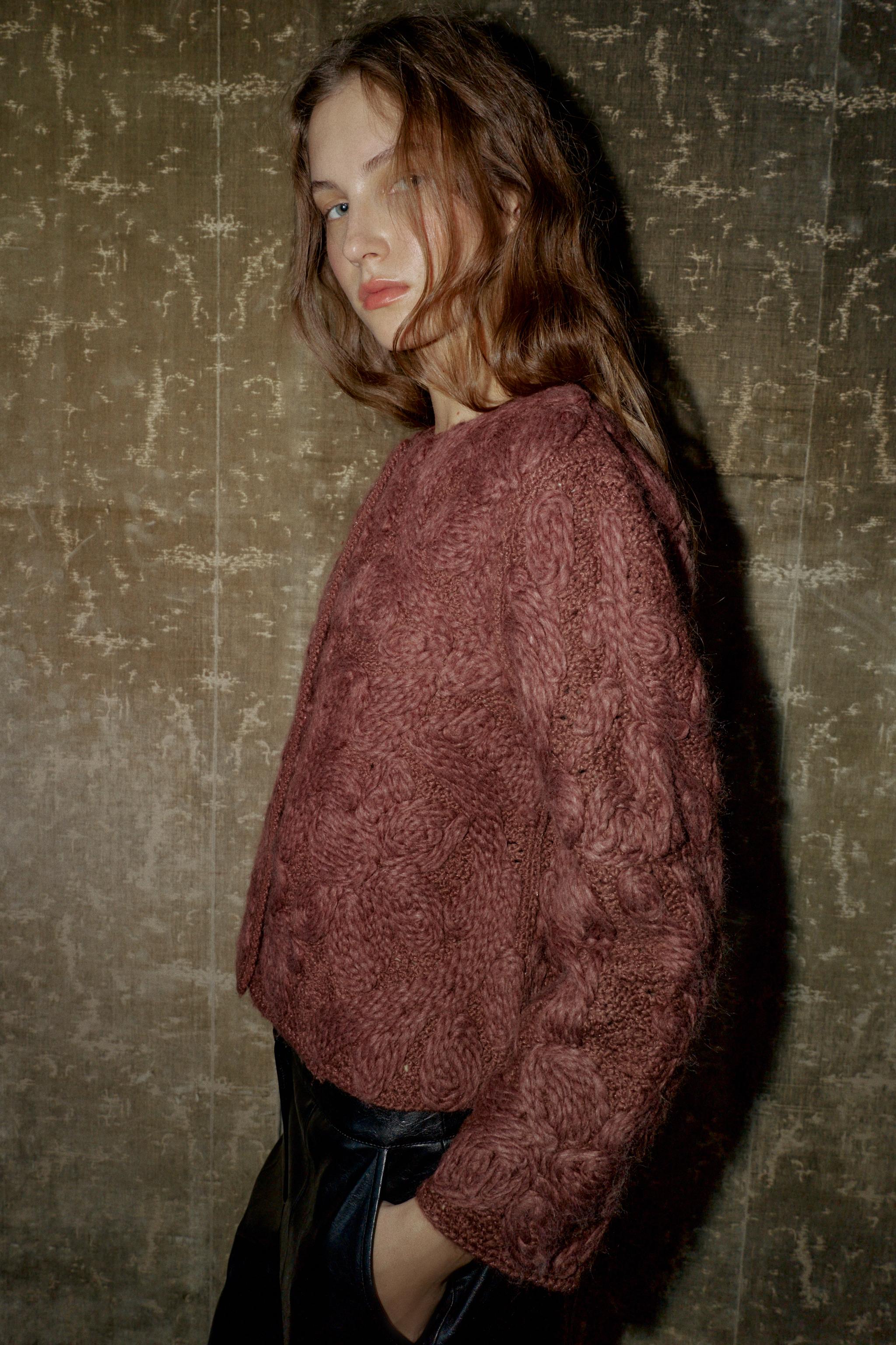 MACRAME KNIT WOOL JACKET