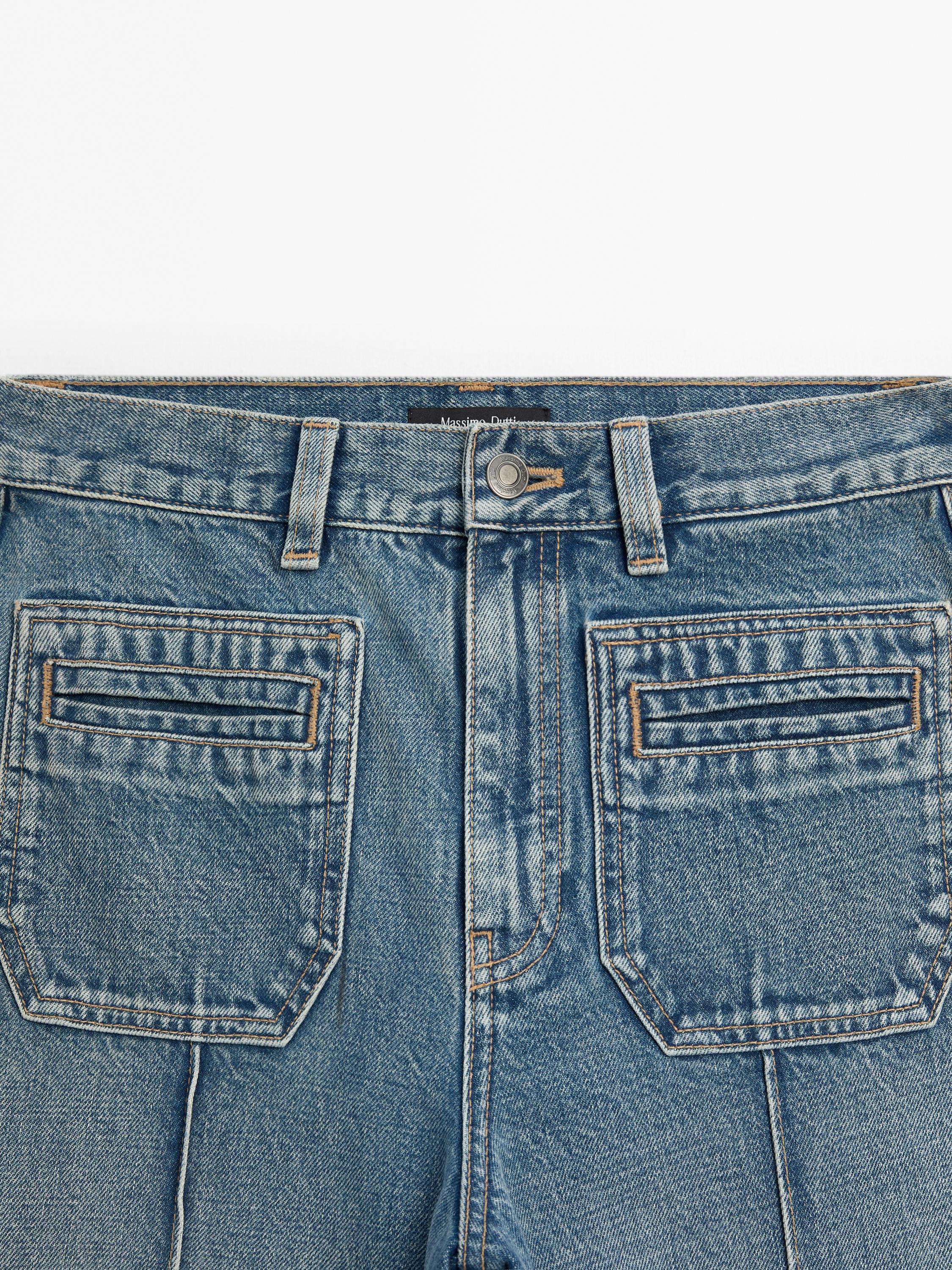 Mid-rise wide-leg jeans