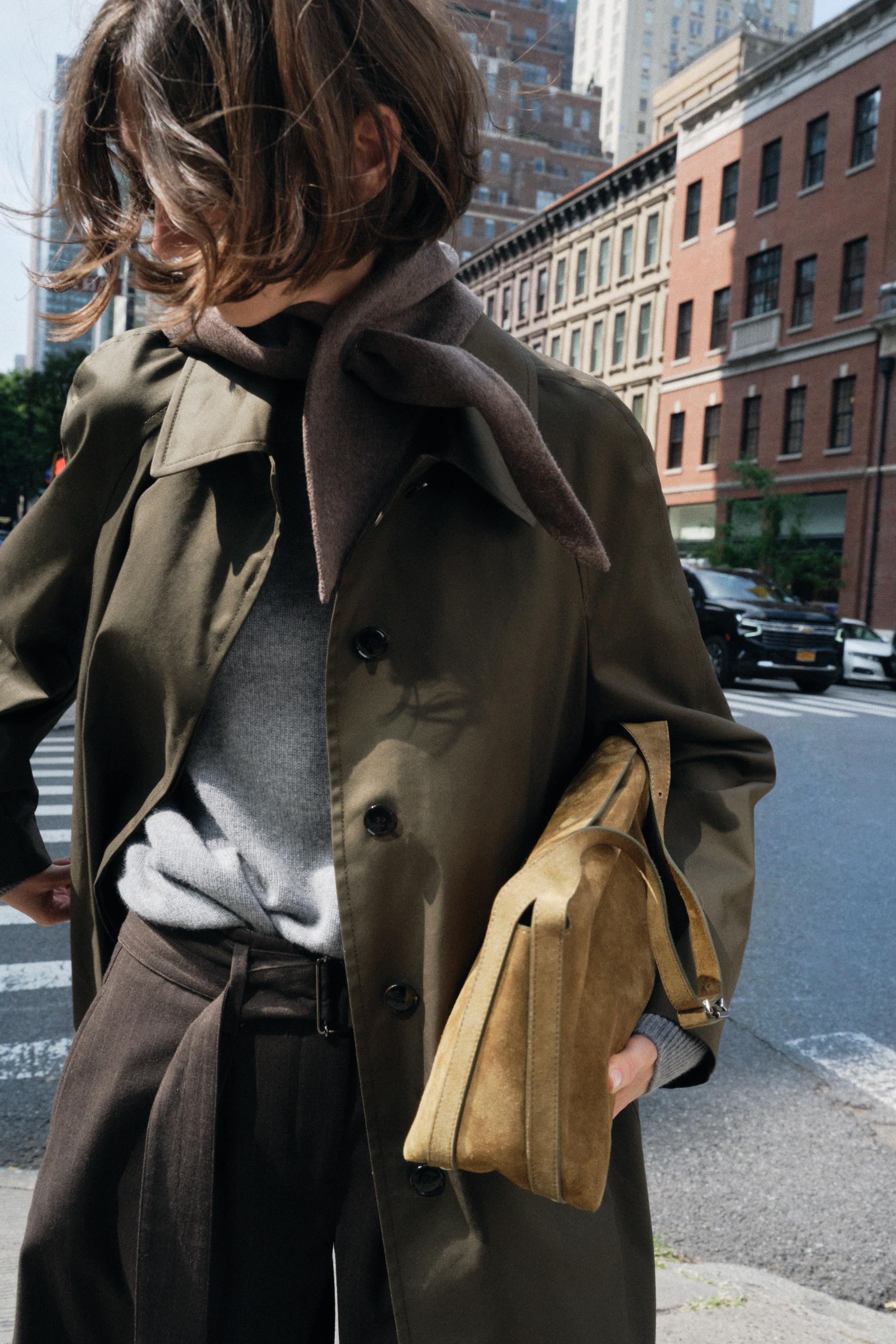 Zara tailored water resistant trench coat sales