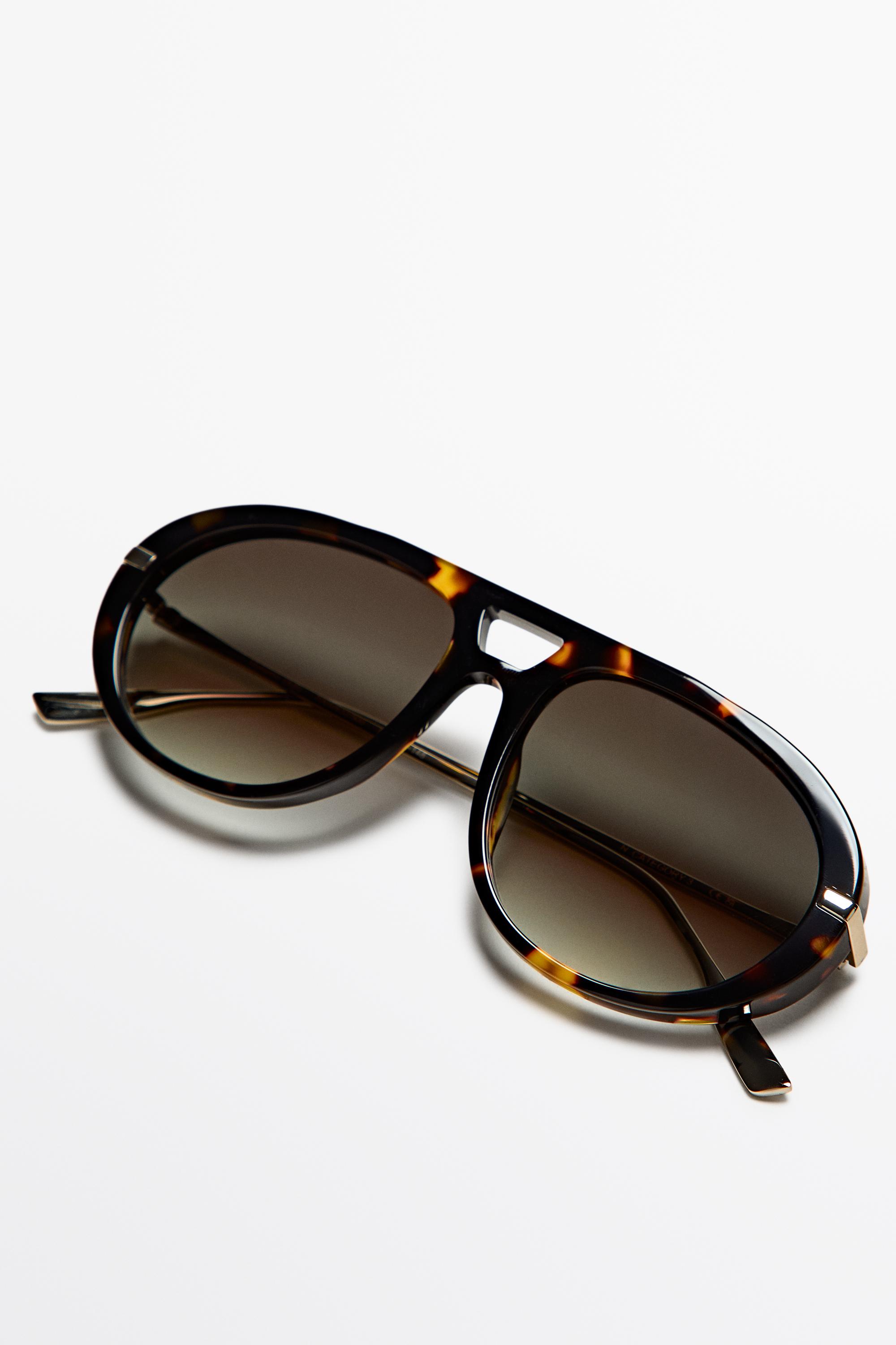 Lunettes de soleil aviateur effet écaille