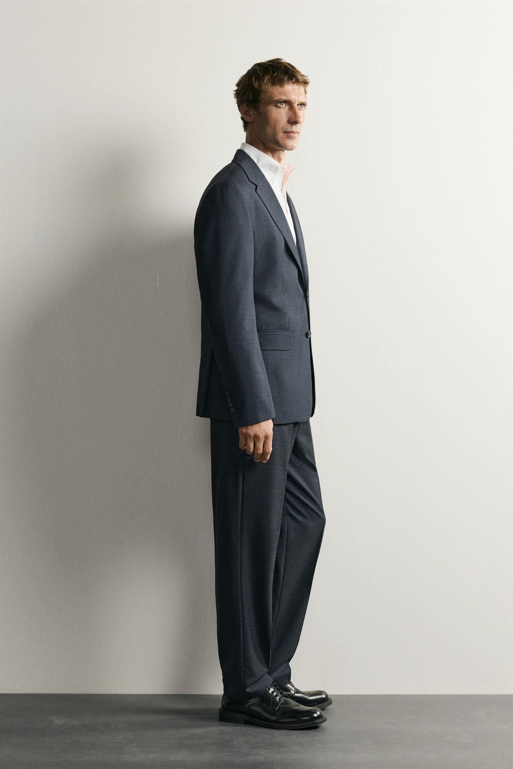 CHECKED REGULAR FIT SUIT BLAZER