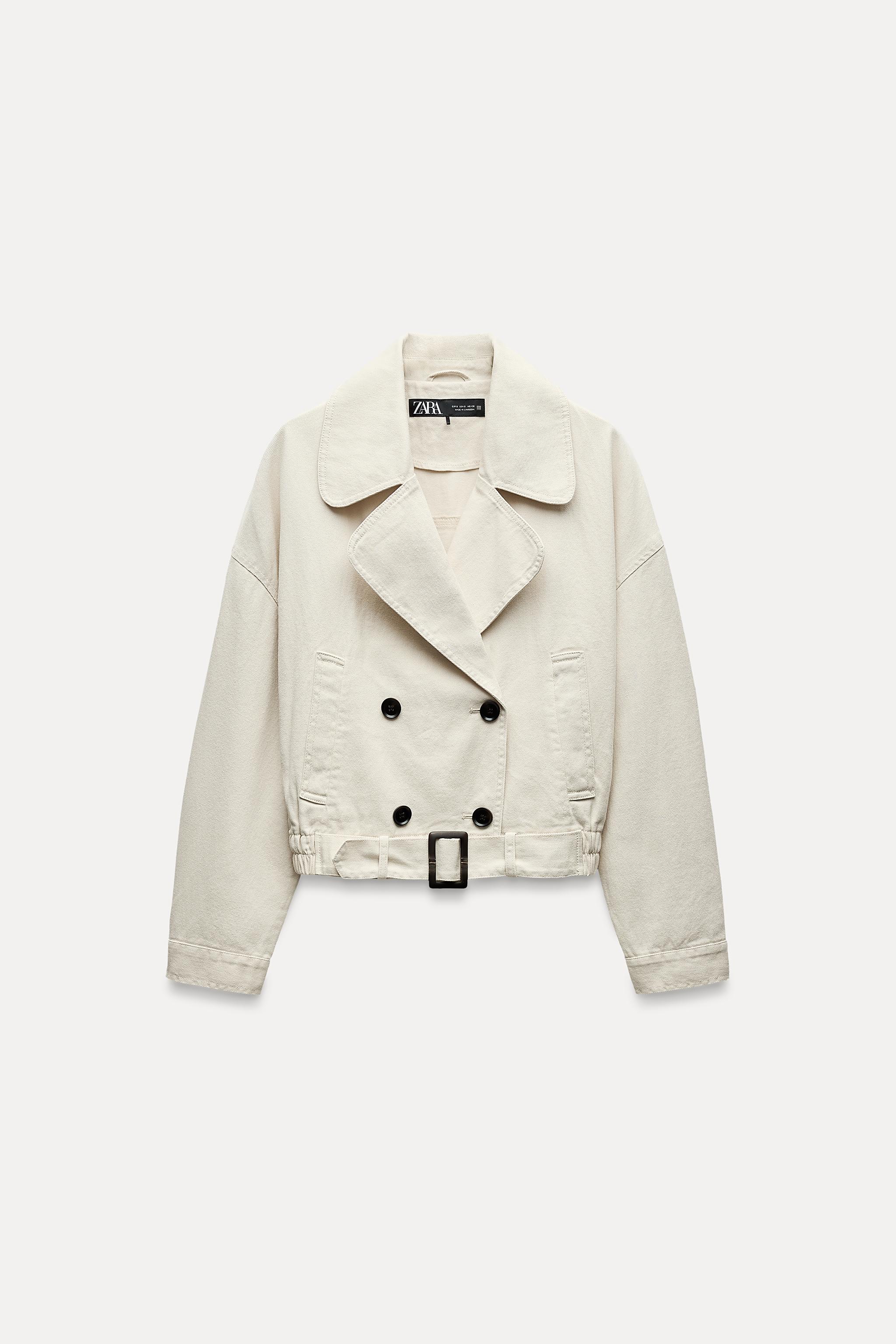 ZARA cropped double cheapest breasted jacket