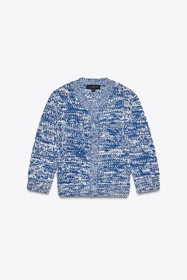 FRENCH SLEEVE KNIT CARDIGAN - Blue/White by Zara - Image 5
