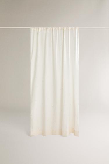 CHILDREN'S COTTON SPACE CURTAIN - Ecru by Zara