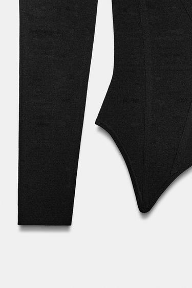 TOP BUSTIER EN MAILLE - Noir de Zara - Image 6