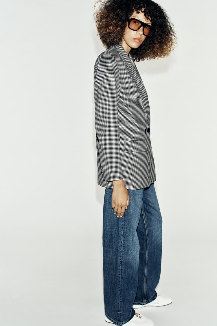 Blazer cruzado oversize de pata de gallo 4