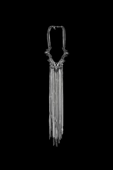 BATWING WATERFALL NECKLACE - Black by Zara