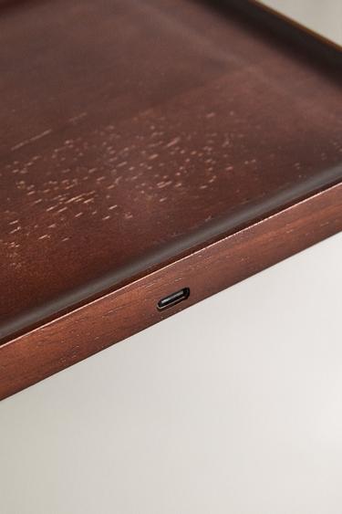 PLATEAU EN BOIS CHARGEUR MOBILE - Marron de Zara - Image 3