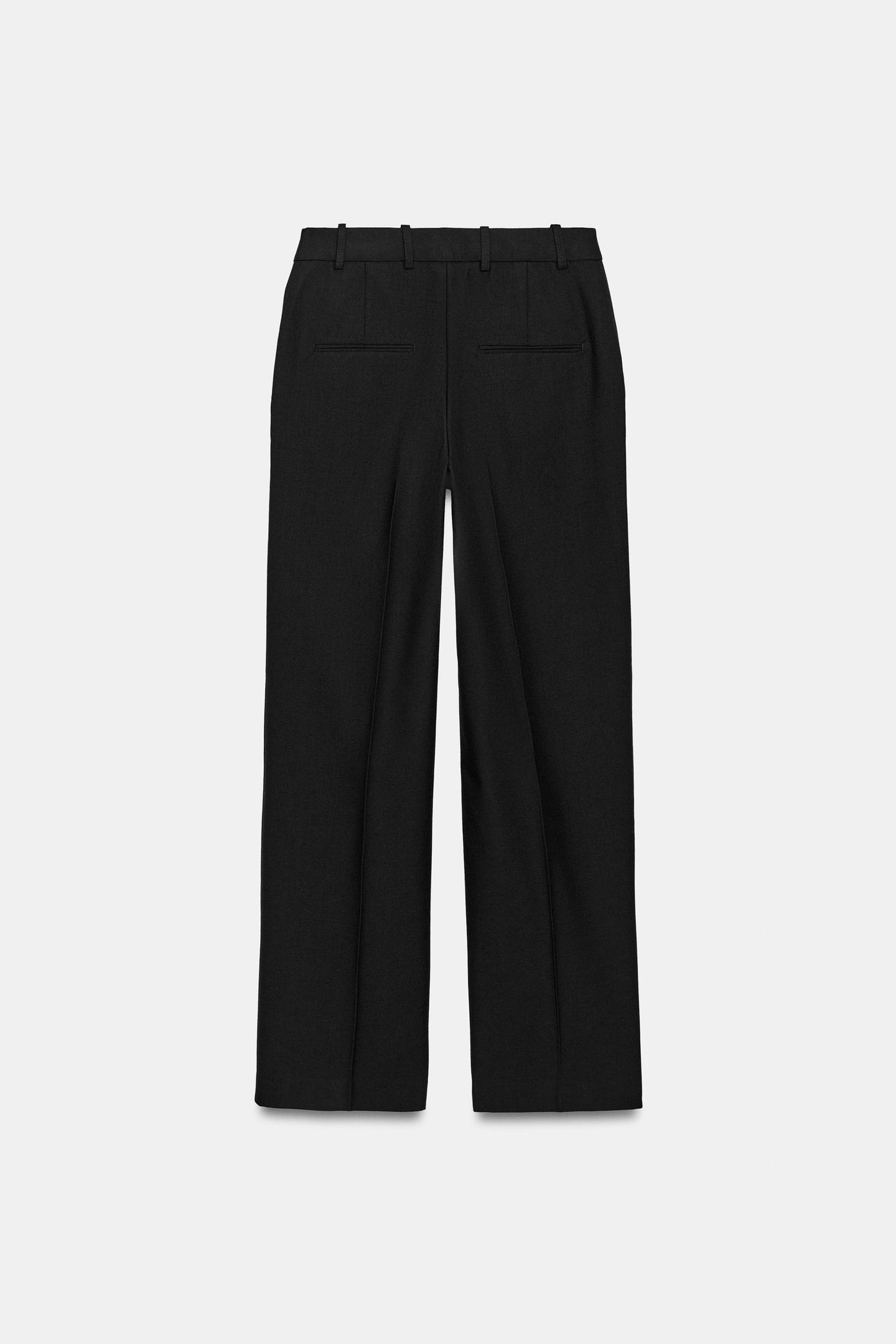Женские брюки Zara ZW Collection Straight-Leg, цвет: Чёрный — фото 7