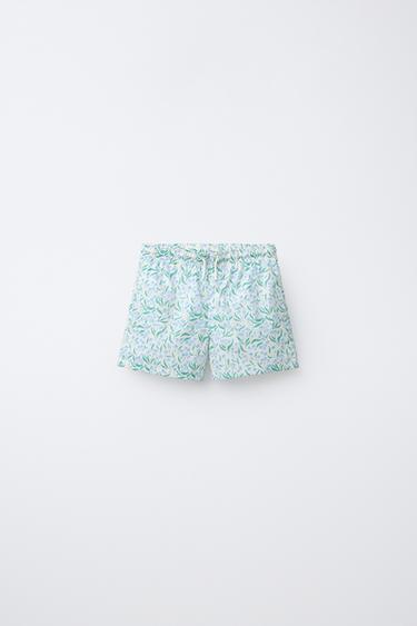 2-6 YEARS / LEAF PRINT SWIM SHORTS - Ecru by Zara - Image 0