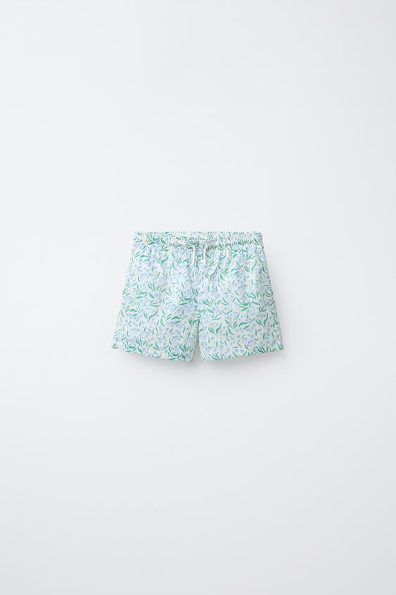 2-6 AÑOS/ BERMUDA BAÑO ESTAMPADO HOJAS - Crudo de Zara - Imagen 0