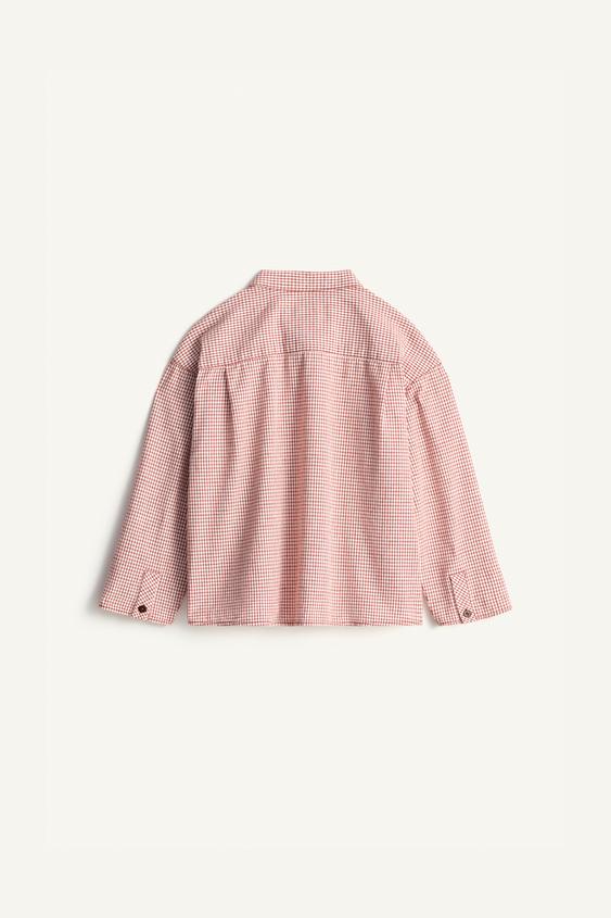 CHEMISE CARREAUX COTON LIN LIMITED EDITION - Écru / Rouge | ZARA France