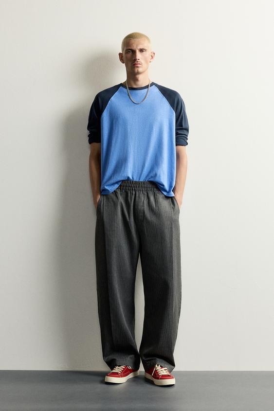 BALLOON FIT TROUSERS WITH SIDE PLEATS - Stripes by Zara - Image 0