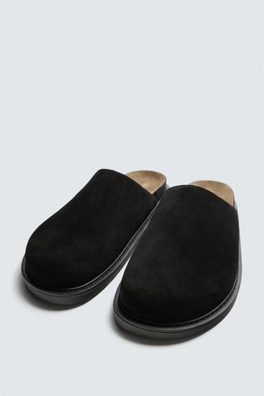 LEATHER CLOGS - Black by Zara - Image 1