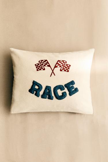 CHILDREN'S RACE COTTON CUSHION COVER - Multicoloured by Zara