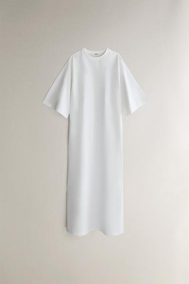 CAMICIA DA NOTTE LUNGA IN COTONE - Bianco di Zara