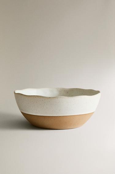 Zara SALAD BOWL WITH RAISED DESIGN - Oyster-white
