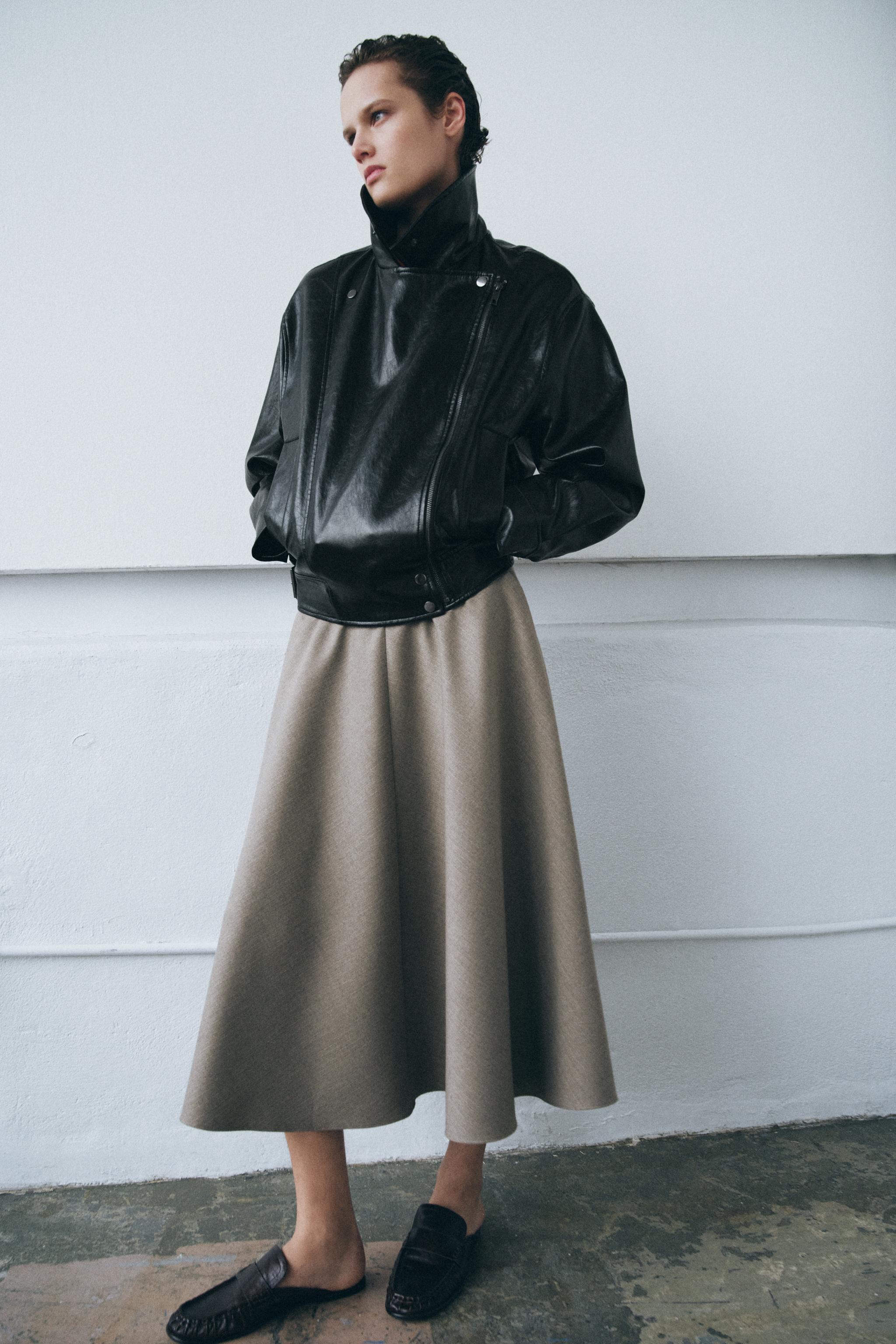 【ZARA】LEATHER EFFECT JACKET 美品 LEATHER EFFECT JACKET - Brown | ZARA Turkey