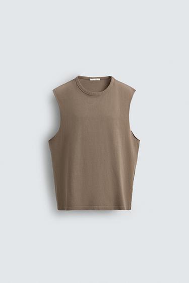 CAMISETA TANK RELAXED FIT - Marrón de Zara