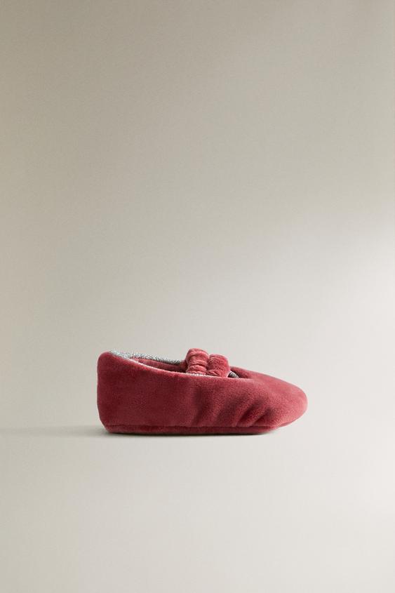 VELVET BALLERINA BOOTEES - أحمر الخاص بـ Zara - صورة 0