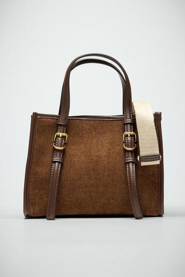 CORDUROY MINI TOTE BAG - Brown by Zara