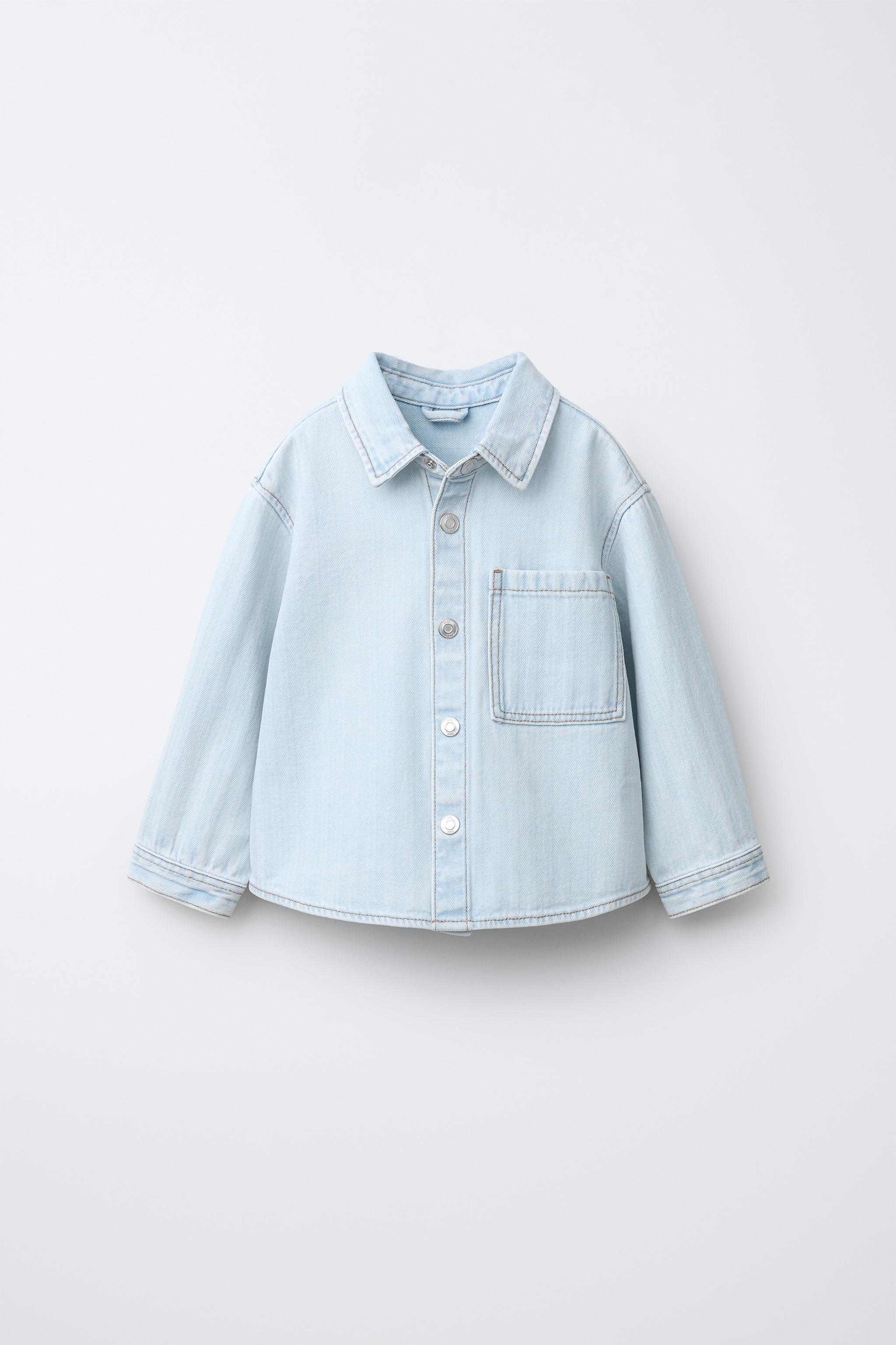 ヘリンボーンデニムシャツジャケット - ライトブルー | ZARA Japan / 日本