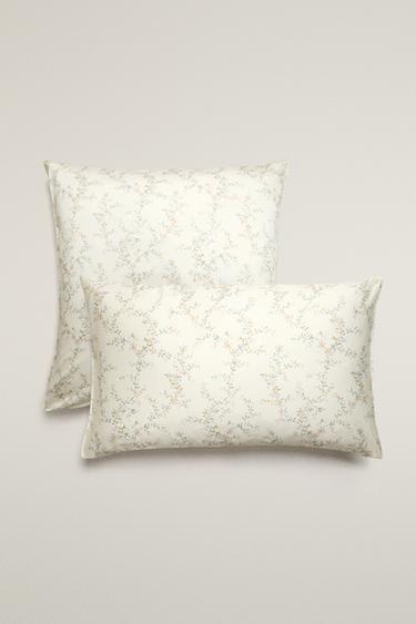 FLORAL PRINT SATEEN PILLOWCASE - Ecru by Zara - Image 0