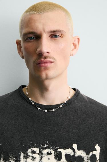 WASHED PRINTED KNIT T-SHIRT - Black by Zara - Image 5