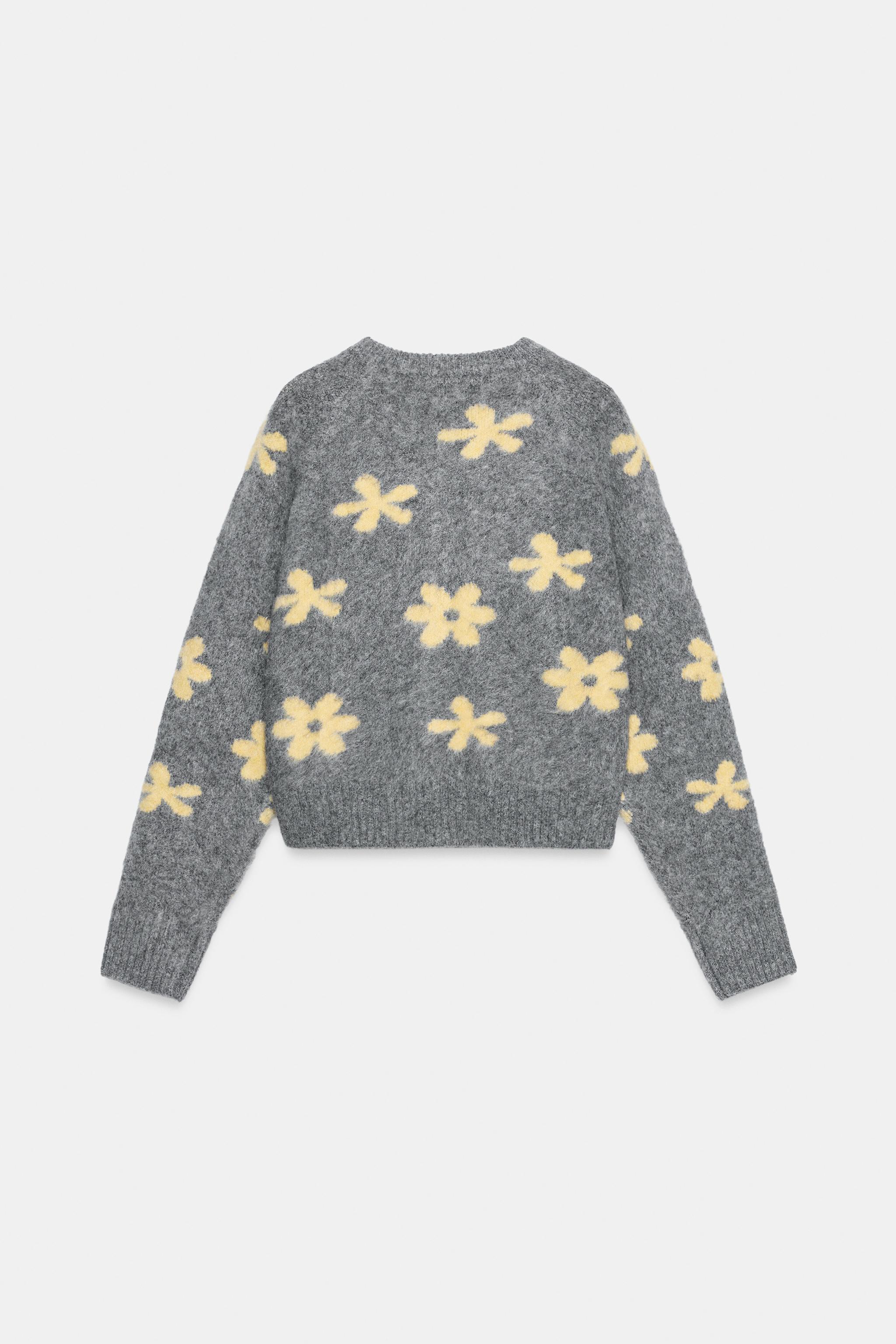 新品未使用　ZARA 花柄ニット、カーディガンセット フラワー ジャカード ニットカーディガン - グレー | ZARA Japan / 日本