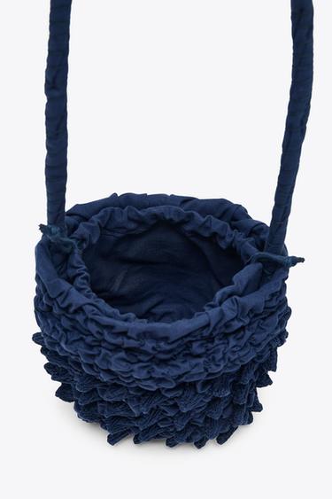 SAC PORTÉ ÉPAULE FRONCÉ X FANGLU LIN - Bleu de Zara - Image 4