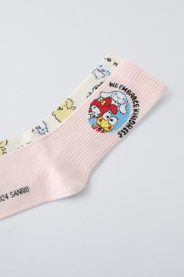 LOT DE DEUX PAIRES DE CHAUSSETTES HELLO KITTY © - Rose pâle de Zara - Image 1