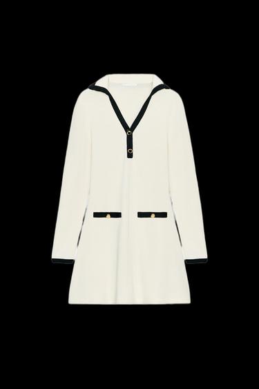 SOFT SHORT DRESS - Ecru / Black by Zara