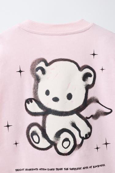 GRAFFITI BEAR T-SHIRT - Mid-pink by Zara - Image 3