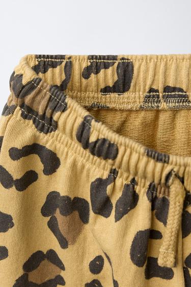 STRAIGHT PLUSH TROUSERS WITH ANIMAL PRINT - Ochre by Zara - Image 2