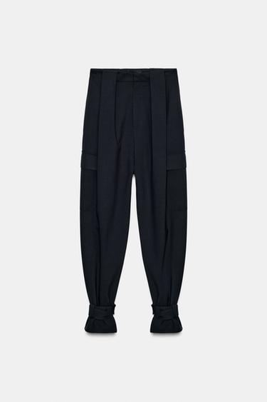 Zara ZW COLLECTION LIMITED EDITION PLEATED CARGO PANTS - Dark navy - Image 0