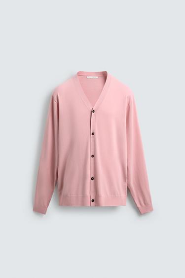 COTTON BLEND CARDIGAN - Pink by Zara - Image 0