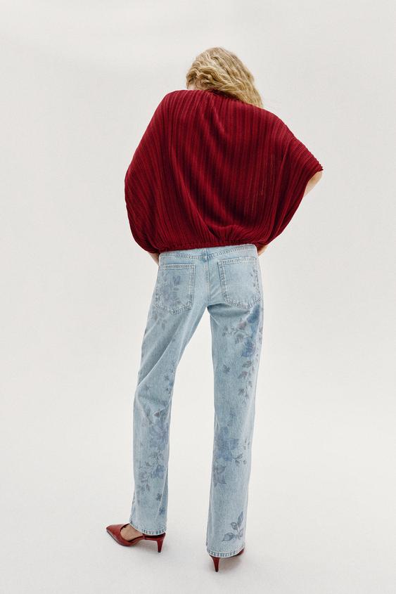 TOP AMPLE EN MAILLE CÔTELÉE - Rouge foncé de Zara - Image 4