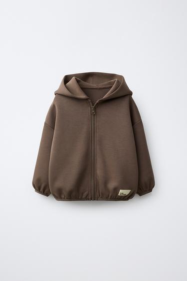 SWEAT ZIPPÉ INTERLOCK - Marron de Zara