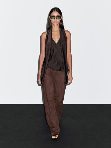 Top fluido detalle lazada - Marrón de Zara - Imagen 0