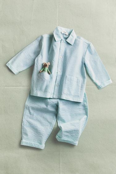 CHILDREN'S STRIPED PYJAMAS - Ecru / Green by Zara - Image 5