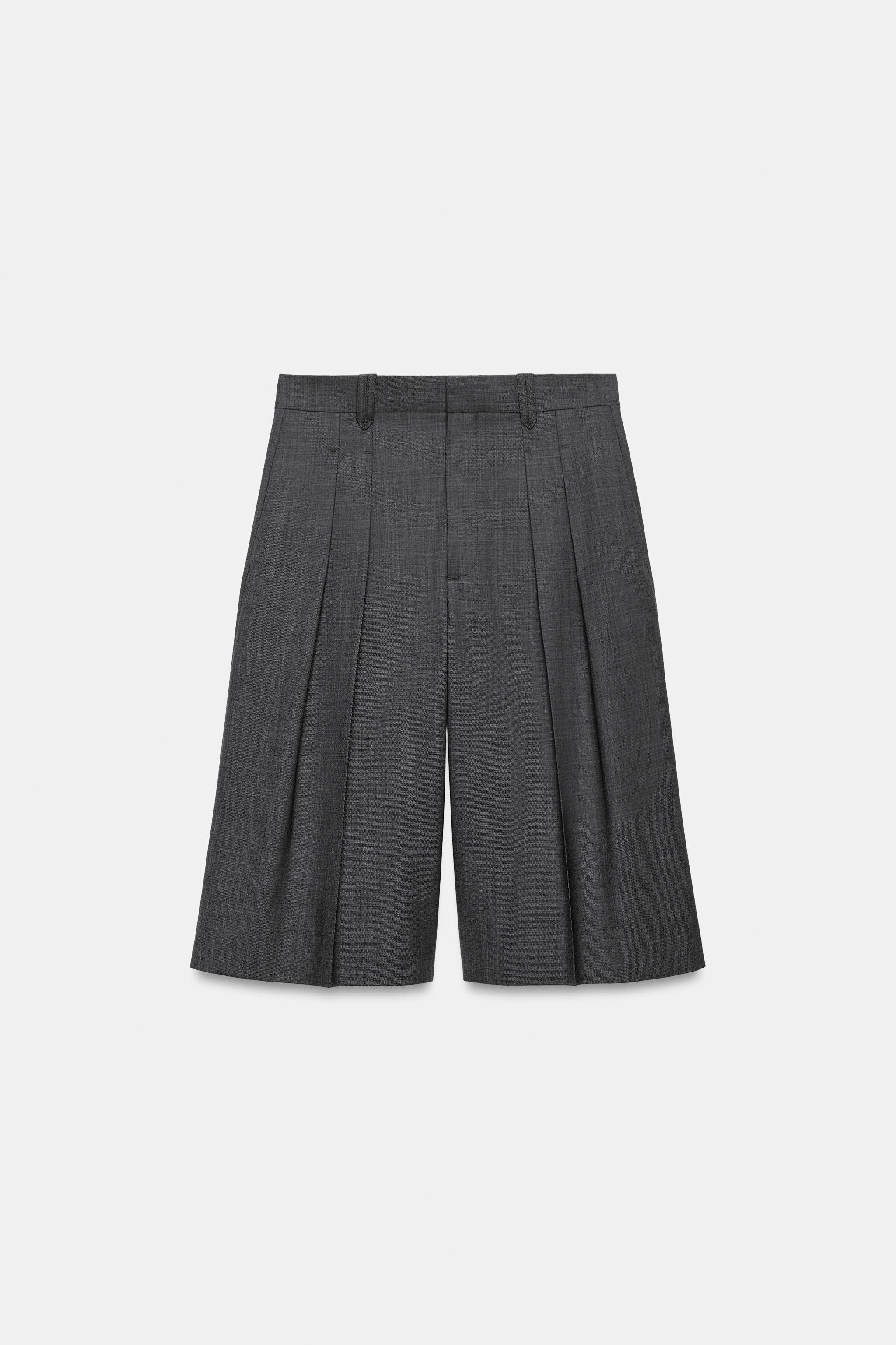 Женские шорты Zara ZW COLLECTION LONG WOOL BERMUDA SHORTS