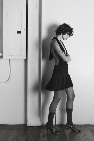 HALTER PLAYSUIT DRESS - Dark brown by Zara