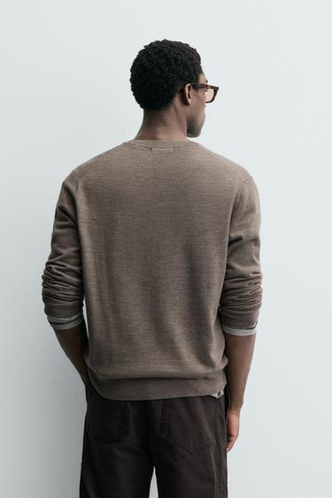 CARDIGAN 100% LAINE - Marron / Taupe de Zara - Image 2