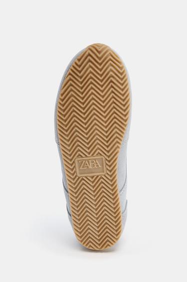 CONTRAST LEATHER TRAINERS - Light Blue by Zara - Image 8