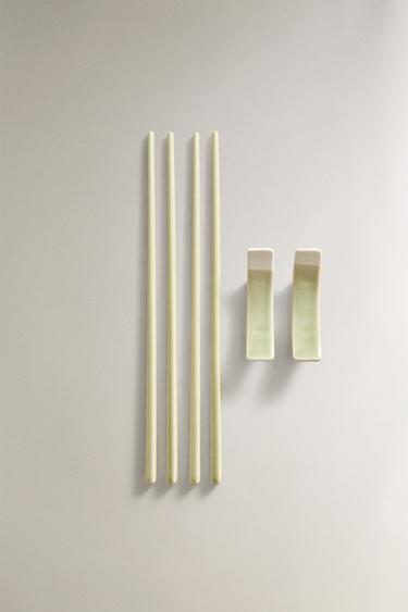 SET ESSSTÄBCHEN UND KERAMIKHALTER (2ER-SET) - GRÜN von Zara - Bild 0